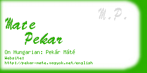mate pekar business card