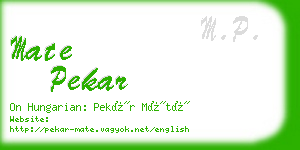 mate pekar business card